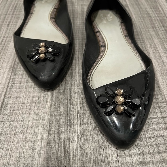 Melissa + Jason Wu Black Jelly Pointed Toe Trippy Ballet Flats - Picture 2 of 7